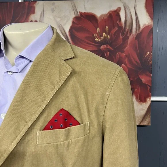 Vintage Eddie Bauer Corduroy Blazer Tall Mens Sz LargeCotton Stretch Khaki